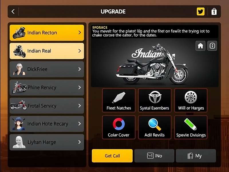 Indian Auto Ride Auto Upgrade Screen showing various customization options